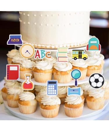 Rsstarxi 36 Pack Back to School Cupcake Toppers Happy First Day of School Cupcake Toothpicks Decoration for Welcome Back to School Activities Kids Birthday Day Party Cake Decorations Design 1 - Buy Online on SooperMarket.com