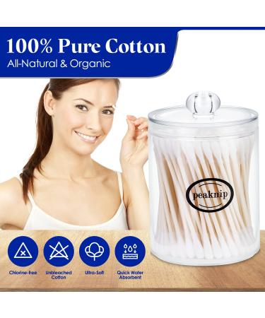 2-Pack 500 Count Q-tip Cotton Swabs - Soft & Firm Buds for Hygiene & Beauty Care - Includes 2 Peaknip Holders - Buy Online on SooperMarket.com