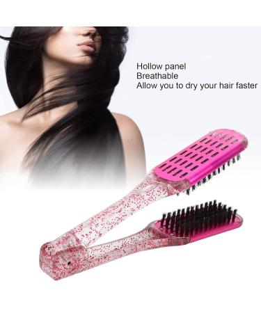 Buy Hair Straightening Splint Comb for Women | Double-Sided Clamp Brush | High-Temperature Resistant Tool for Home Salon | Rose Red Color - Buy Online on SooperMarket.com