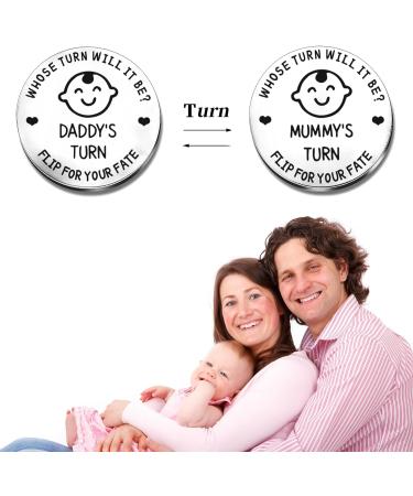 New Parents Decision Coin - Stainless Steel Flip Coin for Funny New Baby Gift - Mum Dad Gifts - Silver - Buy Online on SooperMarket.com