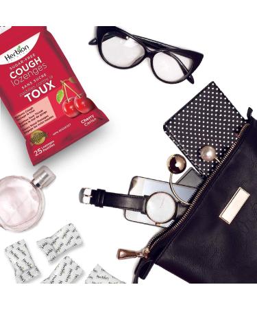 Herbion Naturals Sugar-Free Cough Lozenges with Natural Cherry Flavour 25 Lozenges - Relieves Cough and Nasal Congestion Soothes Sore Throat For Adults and Children 12 years and above (Pack of 5 125 Lozenges) - Buy Online on SooperMarket.com
