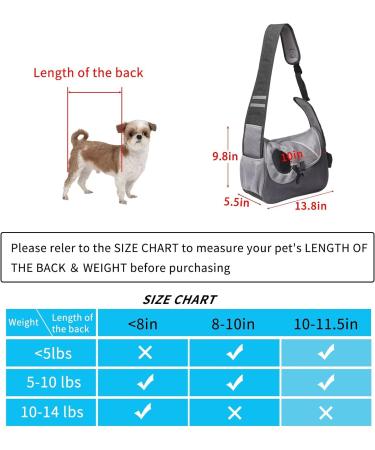 Adjustable Dog Sling Carrier for Small Dogs/Cats 5-10lbs - Hands-Free Puppy Front Pouch with Soothing Bottom Support - Soft Padded Shoulder Bag for Travel & Outdoor Activities - Buy Online on SooperMarket.com