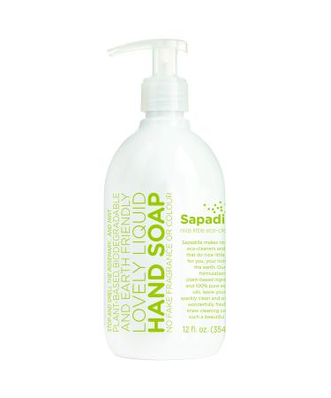 Sapadilla Rosemary + Peppermint Biodegradable Liquid Hand Soap Pump, 12 Ounce, (Pack of 1) Rosemary + Peppermint 1 Pack