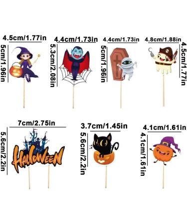 Halloween Cupcake Toppers - Ghost Zombie Pumpkin Witch Castle Halloween Cake Decor For Horror Vampire Parties Birthday Parties Paper Cake Decor Hmltd - Buy Online on SooperMarket.com