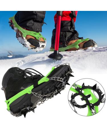Alpidex Gr del Crampons for Mountain Shoes - 12 Teeth Manganese Steel Spikes (Size 35-47) - XL Winter Trekking & Climbing Shoe Claws - Buy Online on SooperMarket.com
