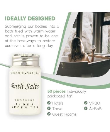 Soothing Aloe and Green Tea Bath Salts - 1.2 oz Single Use Travel Size Jar (Case of 50) - Buy Online on SooperMarket.com