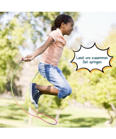 Qetlavee Adjustable Jump Rope for Kids - 2 Pieces 220cm Wooden Handles Perfect Gift for Boys & Girls Ages 6-10 - Blue & Pink - Buy Online on SooperMarket.com