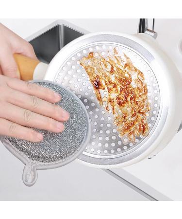 Tainrunse Sponge Wire Dishcloths Double-ply Cleaning Pads 5/10 Pcs Dishwashing Rags for Wet Dry Multipurpose Double-sided Non Scratch Dishcloth Silver 5pcs 5pcs Silver - Buy Online on SooperMarket.com