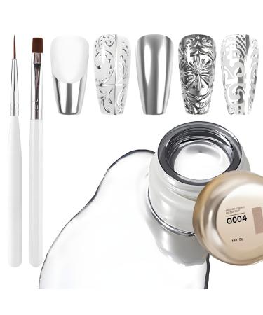 U-Shinein Metallic Painting Gel for Nail Metallic Liner Update Painting Gel Kit Strong Reflection Nail Gel Nail Art Paint UV Nail Gel With Brushes Nail Liner Gel Sliver