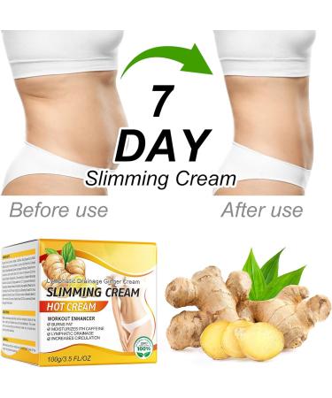 Fat Burning Ginger Cream Ginger Firming Cream Anti Cellulite Hot cream for Cellulite Belly Fat Burner and Tightening Body Slimming Weight Loss Workout Sweat Enhancer for Women Men 100g - Buy Online on SooperMarket.com