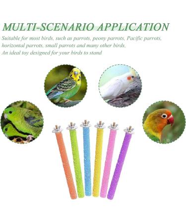 6Pcs Wood Bird Scrub Perch Platform Funny Bird Paw Grinding Stick Wooden Love Bird Parrot Perches Stand Colorful Bird Cage Grinding Perch for Parrot Toy (Random Color) - Buy Online on SooperMarket.com