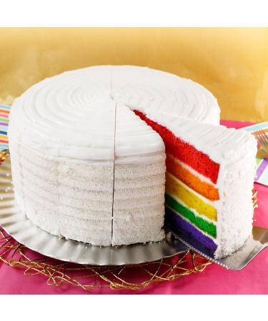 David's Cookies Layered Rainbow Cake 10" - Pre-sliced 14 pcs. Fresh Gourmet Bakery Dessert With 5 Bright and Colorful Layers, Great Gift Idea for Women, Men and Kids Vanilla