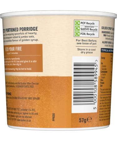 Quaker Oat So Simple Golden Syrup Porridge Pots 57 g (Pack of 24) - Buy Online on SooperMarket.com