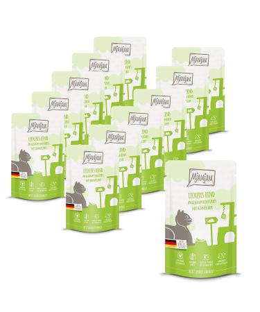 Mjamjam - Premium wet food for cats - squeezing - delicious cattle on subdued pumpkin 12 -pack (12 x 125 g) grain free with extra meat beef + pumpkin 125 g (12 Pack)