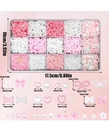 1000-Piece 3D Nail Decoration Set | 8 Color Nail Charms & Connectors | DIY Manicure & Jewelry Accessories - Buy Online on SooperMarket.com