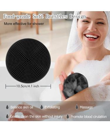 INNERNEED Food-grade Soft Silicone Body Scrubber Shower Brush - Gentle Exfoliating and Lather Well - Black - Buy Online on SooperMarket.com