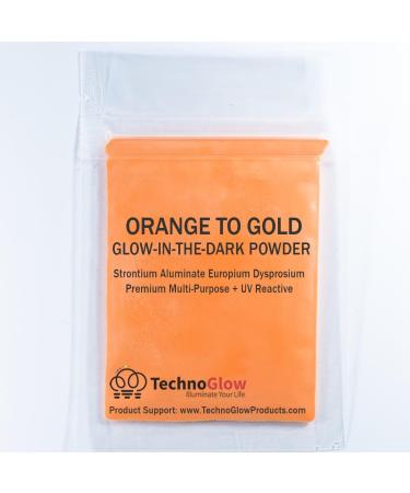 Orange to Gold Glow Powder - 30g | UV Reactive Pigment for Stunning Effects - Buy Online on SooperMarket.com