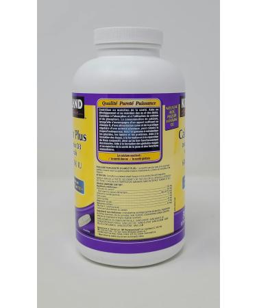 kirkland Signature Calcium Plus with Vitamin D3 & Minerals 600mg/800IU 500 tabs - Buy Online on SooperMarket.com
