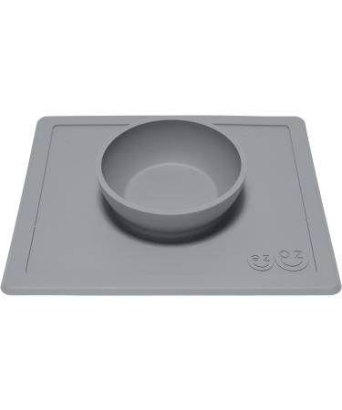 ezpz Happy Bowl (Gray) - Silicone Suction Bowl with Built-in Placemat for Toddlers - Dishwasher Safe Grey - Buy Online on SooperMarket.com