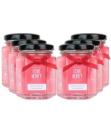 BeeHype - Love Honey Limited Edition Fusion of Raw Acacia Honey with Rose Oil 6 x 250g Love Honey Pack of 6