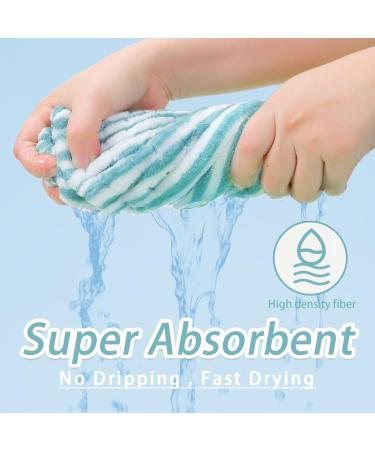 2-Pack Microfiber Hair Towel Caps with Bow-Knot for Fast Drying - Blue, Gray, and White - Soft & Absorbent Hair Drying Caps for Women - Buy Online on SooperMarket.com