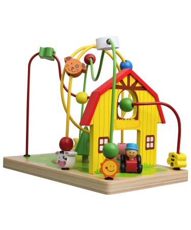 Sky-blue L10062 Wooden Mototrik Loop / Labyrinth Farm in colorful design