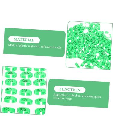FOMIYES 200 Pcs Chicken Foot Ring Snap Tool Chicken Ankle Bands Foot Mark Ring with Numbers Rooster Charm 2X2X1CMx2pcs Greenx2pcs - Buy Online on SooperMarket.com