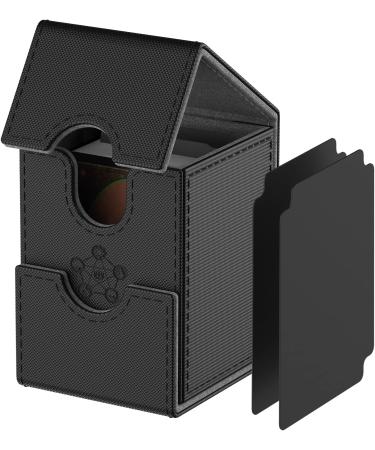 MIXPOET Commander Deck Box - Large Trading Card Case for MTG - Holds 100+ Cards with 2 Dividers - Black - Buy Online on SooperMarket.com