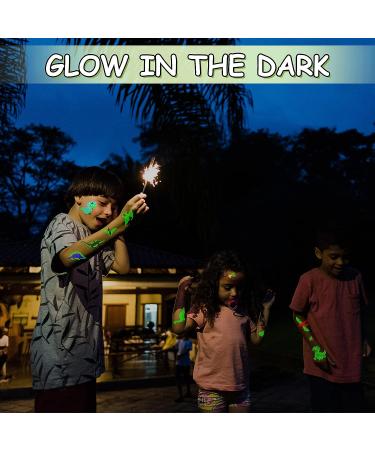 Glow in the Dark Dinosaur Temporary Tattoos - Easy to Use and Choose Your Favorite Design - Buy Online on SooperMarket.com