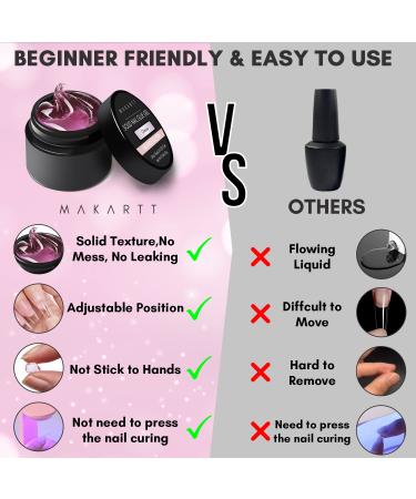 15ML Makartt Solid Nail Glue Gel for Soft Gel Tips | Strong Builder Gel for Press On, Acrylic, Fake Nails | UV Light Cured | Nail Strengthening and Art DIY - Buy Online on SooperMarket.com