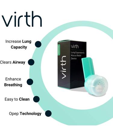 VIRTH Lung Expansion & Mucus Relief Device | Breathing Exercise Flutter Valve Exerciser | Clear Lungs & COPD Aid - Buy Online on SooperMarket.com