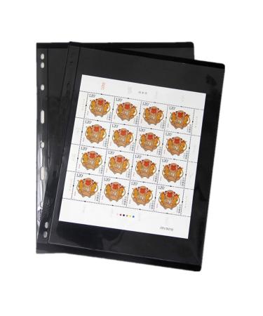 MUDOR Vario Stamp Pages for Stamp Album Binder 10 Sheet (20 Page) 1 Row Pages for Stamp Collectors Professional Pack (1 Row)