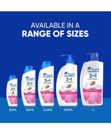 Buy Head & Shoulders Smooth and Silky 2-in-1 Anti Dandruff Shampoo + Conditioner 180ml | International Shipping Available - Buy Online on SooperMarket.com