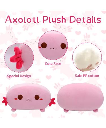 Yamepuia 35CM Axolotl Plush Pillow Toy - Soft Pink Stuffed Animal for Kids Birthday Gifts - Buy Online on SooperMarket.com