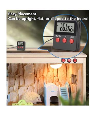 Mini Digital Thermometer Hygrometer with 2 Probes - Accurate Temperature & Humidity Meter for Incubator Reptile & Plant Terrarium - International Shipping Available - Buy Online on SooperMarket.com