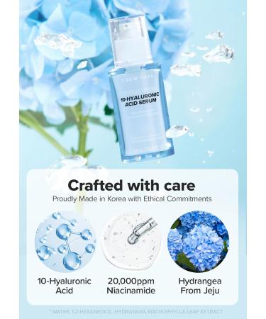 I DEW CARE Hydra Vibes 10-Hyaluronic Acid Serum | Moisturizing Korean Vegan Skin Care | Jeju Hydrangea | Glass Skin Glow | 30ml - Buy Online on SooperMarket.com