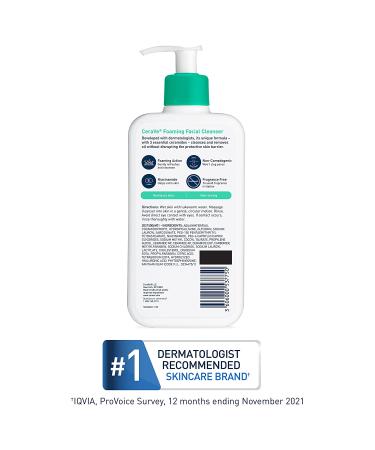 CeraVe Foaming Facial Cleanser - 16 fl oz for Normal to Oily Skin | Deep Clean & Hydrate - Buy Online on SooperMarket.com