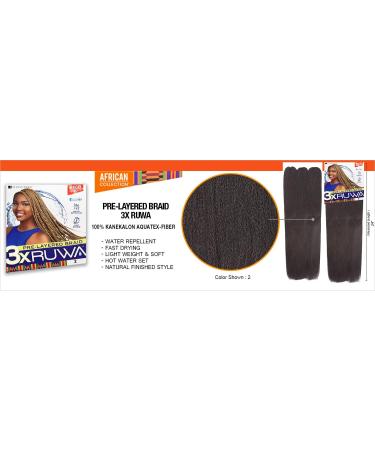 Sensationnel 3X RUWA Prestretched Braids 24 inch - Kanekalon Aquatex Water Repellent Hair (3 Pack) - Buy Online on SooperMarket.com