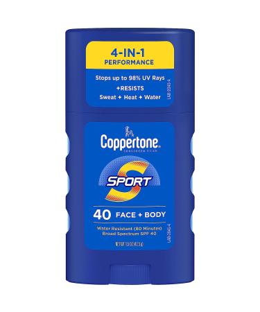 Coppertone Sport Sunscreen Spray SPF 50 5.5 Oz & Sunscreen Stick SPF 40 1.5 Oz - Water Resistant Formula - Buy Online on SooperMarket.com
