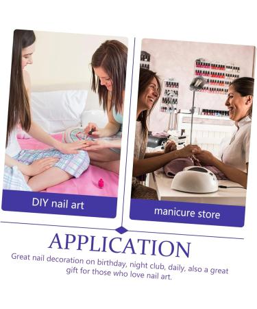 Gogogmee 1 Set Nail Patch Fake Nails with Glue French Decor Nails Decoration Nail Embellishments False Nails with Glue Nail Decals Nail Salon Supplies Sticker Plastic Full Coverage X4 Pink - Buy Online on SooperMarket.com