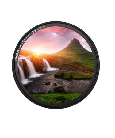 waka 58mm MC UV Filter - Ultra Slim 16 Layers Multi Coated Ultraviolet Protection Lens Filter for Canon Nikon Sony DSLR Camera Lens
