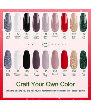 Lavender Violets 13 Pcs Gel Nail Polish Kit - 9 Colors + Base, Top, Matt Coat - Nail File Included | Soak-off UV LED Gel Nail Art Design - C965A D - Happy Holidays - Buy Online on SooperMarket.com
