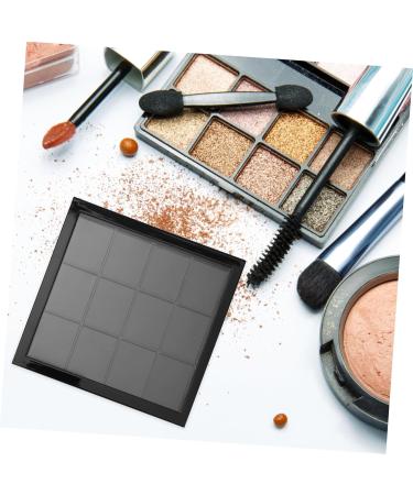 PLAFOPE 4 Pcs 12 Empty Eye Shadow Pallet Acrylic Makeup Cosmetic Pallet Empty Makeup with Mirror Black - Buy Online on SooperMarket.com