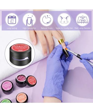 Saviland Platinum Glitter Gel Nail Polish Set - 12 Colors | Soak Off Nail Art for Home DIY & Professionals - 6ML - Buy Online on SooperMarket.com