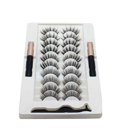 Magnetic Eyelashes And Eyeliner Kit Reusable Magnetic Lashes With Eyeliner And Tweezers 3D Natural Look False Eyelashes Magnetic Eyeliner And Eyelashes Kit