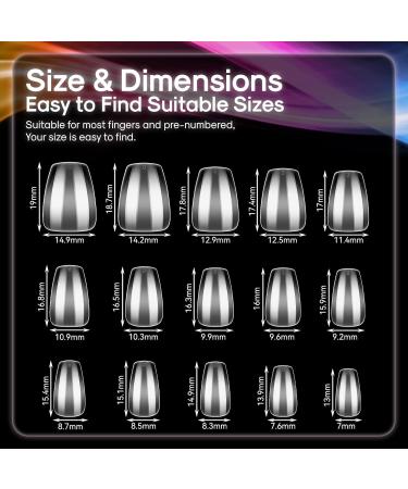 Wide Short Coffin Nail Tips 240PCS Professional Gel Tips for Easy DIY Nail Extensions | Perfect for Short Small Wide Nail Beds - Buy Online on SooperMarket.com