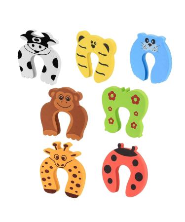 7Pcs Finger Pinch Guard Children's Door Stop Child Safety Door Doorstop Cartoon Animal Door Stop Soft Foam Cushion Prevent Finger Pinch Injuries and Child or Pet from Getting Locked in Room