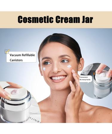50ML Round Airless Cream Pump Containers Refillable Empty Cream Dispenser Jars Plastic Cream for Lip Balm Sample - Buy Online on SooperMarket.com