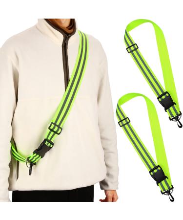 Saintrygo Reflective Sash Reflective Running Gear High Visibility Safety Reflective Sash Reflective Jacket Adjustable Reflective Sash for Walking Cycling at Night Fluorescent Green 2
