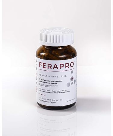 FERAPRO 150MG 100 CAPS | Vegan Iron Supplement | With Vitamin C 350mg Methylcobalamin 1000mcg 5-MTHF 80mcg and Glycine 100mg - Buy Online on SooperMarket.com